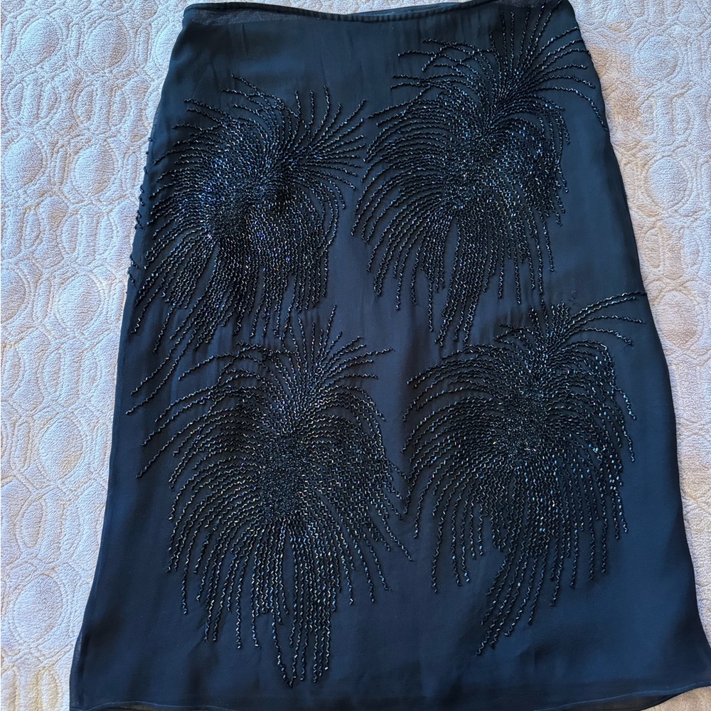 MAG Black Silk Beaded skirt